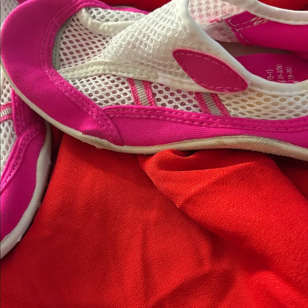 Kids Pink and White Mesh Shoes medium 13-1